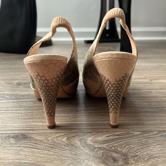 FENDI animal snake nude beige color high heels sandals Sz 7 ITALY - Picture 6 of 14